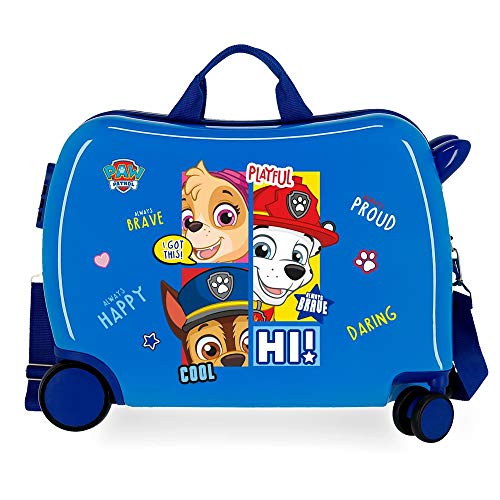 La Patrulla Canina Paw Patrol Be Happy walizka dla dzieci, niebieska, 50 x 39 x 20 cm, z zamkiem szyfrowym, 38 l, 2,1 kg, 4 kółka, bagaż podręczny