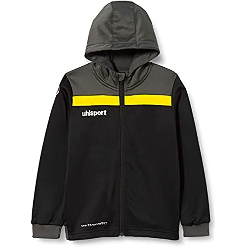 uhlsport Dziecięca kurtka otwarta 23 Multi Hood kurtka, czarna/antracytowa/limonengel, 164