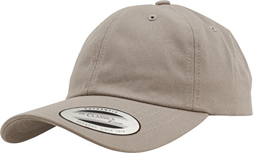 Flexfit Yupoong Low Profile Cotton Twill czapka z daszkiem dla kobiet i mężczyzn, 6 paneli, niestructured z mosiężnym zapięciem beżowy khaki jeden rozmiar 6245CM