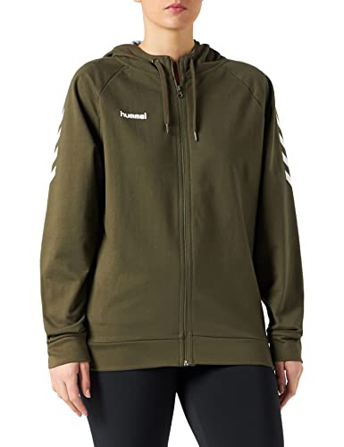 hummel Damska bluza z kapturem z bawełny, zamek błyskawiczny