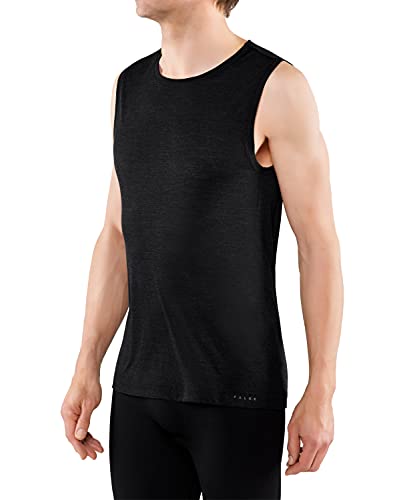 FALKE Męski sweter Silk-wool Singlet Singlet czarny antracytowy mel. L