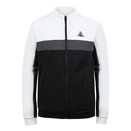 Le Coq Sportif Bluza chłopięca TECH FZ Sweat N°1, dziecko czarne/nowe optyczne białe, 10A