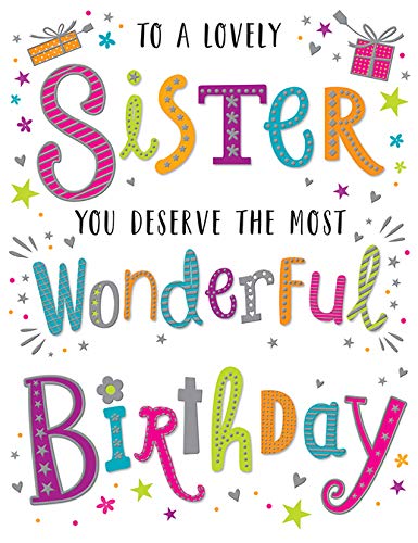 Regal Publishing Nowoczesna kartka urodzinowa siostra - 20 x 15 cm - Republika Królewska C80668