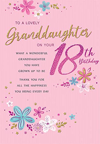 Regal Publishing Nowoczesna kartka urodzinowa z motywem Milestone Age 18th Granddaughter - 23 x 15 cm - Regal Publishing C80770