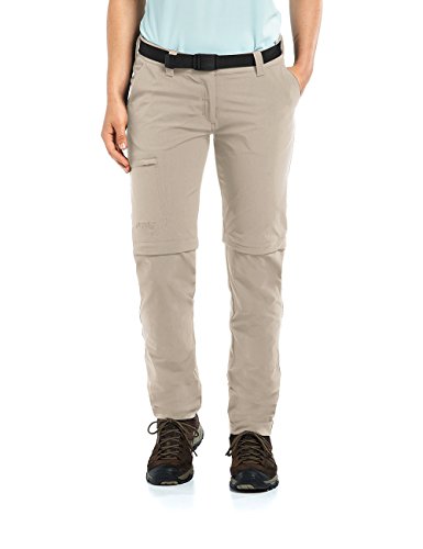 Maier Sports Damskie spodnie outdoorowe Inara Slim Zip beżowy szary (Feather Gray) 17 233026_743_17