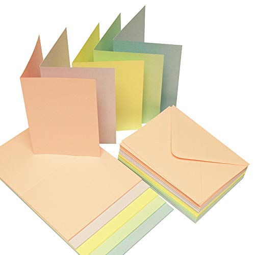 Craft UK Craft UK 2307 5 x 7 różne pastelowe karty i koperty opakowanie 40 szt. 2307