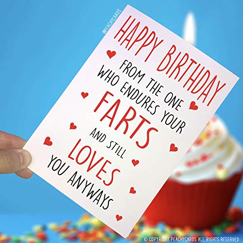 Peachy Antics Karty urodzinowe, kartki dla męża żony, zabawne karty, chłopak, dziewczyna, kartka przyjaciela, kartki z okazji urodzin, zabawne karty fartów zabawa PC120 WSD_PC120