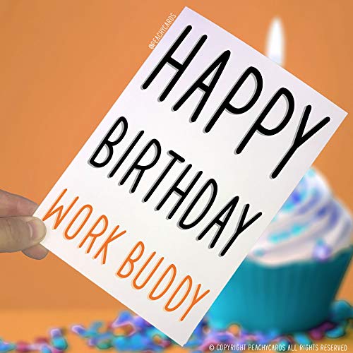 Peachy Antics Kartki urodzinowe, Happy Birthday' do pracy, kumpla, karty, kartka z przyjacielem do pracy, kartka z życzeniami, karta podarunkowa dla kolegi praca biuro urodziny najlepszy przyjaciel PC23 WSD_PC23