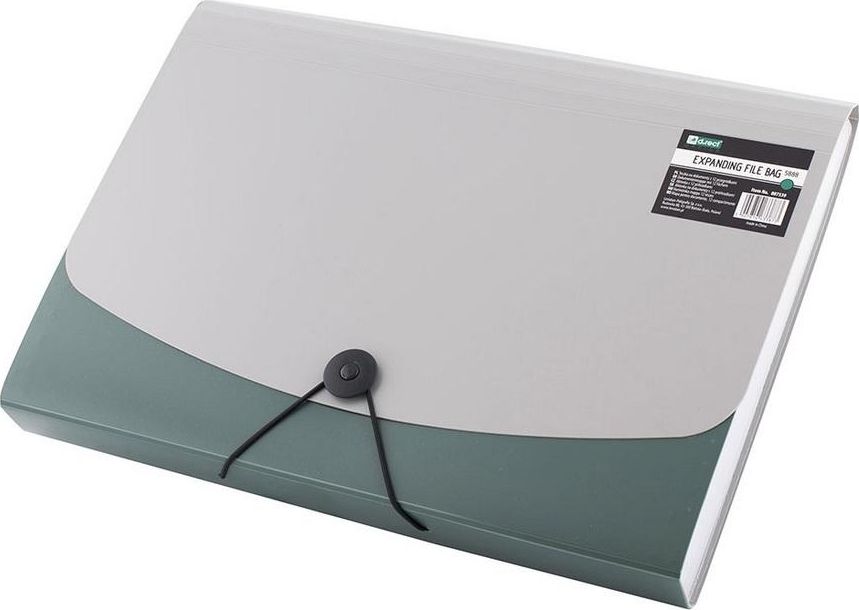 D.Rect Teczka A4 12 przegródek zielona D.RECT