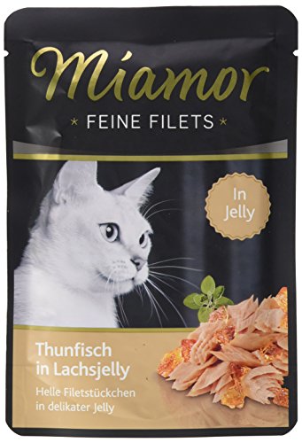 Miamor Feine Filets In Jelly Pouch Thunfisch In Lachsjelly, 24Er Pack (24 X 100 G)