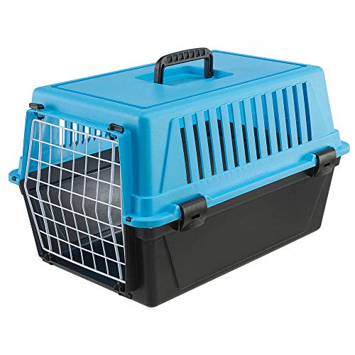 Ferplast Transporter Atlas 10 dla psów i kotów do 5 kg/stabilne pudełko do noszenia w kolorze czarnym z białym łącznie z ergonomicznym uchwytem/wymiary: 48 x 32,5 x 29 cm, ciemnozielony
