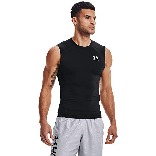 Under Armour Mężczyźni Heatgear Bezrękawnik Sportowy, Biały/Czarny, M
