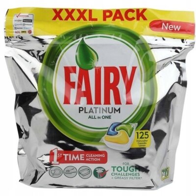 Fairy Kapsułki do zmywarek Platinum All One Lemon 125 szt