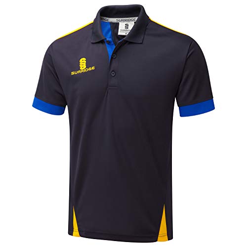 Surridge Sports Surridge Sports Męska koszulka polo z ostrzem, granatowy/królewski/bursztynowy, rozmiar 3XL SUR366NA/RO/AMB-XXXL