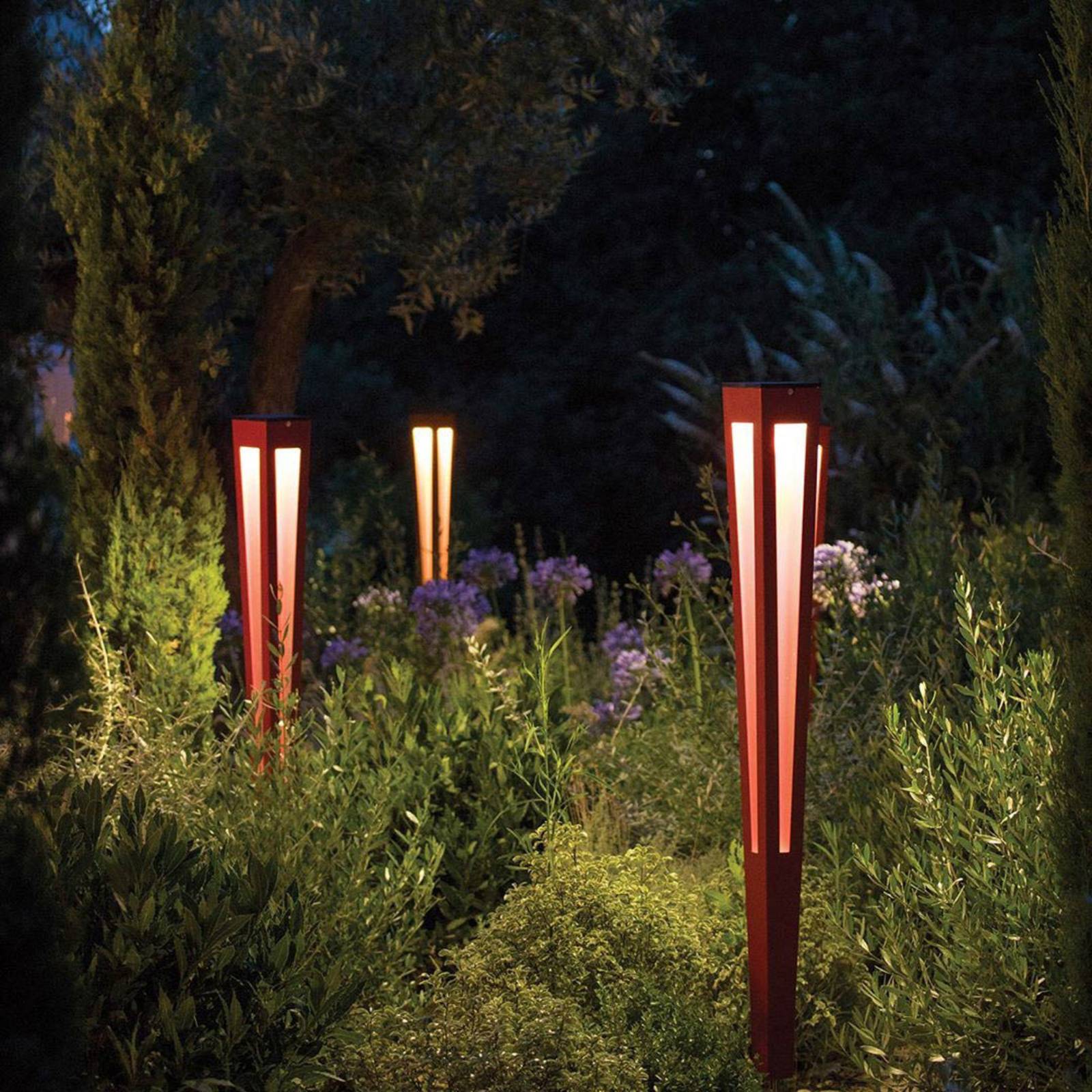 Les Jardins Pochodnia solarna LED Tinka, czujnik 120 cm, szara