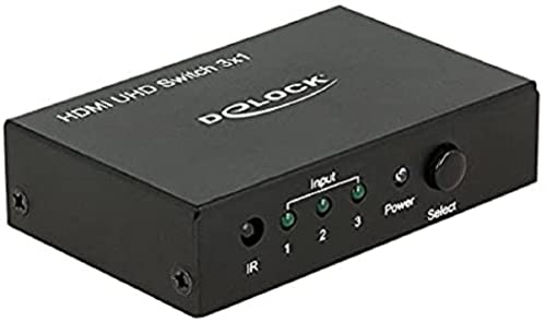 Delock System przekazu sygnału AV HDMI Switch 3 in > 1 out HDMI 4K UHD 18683