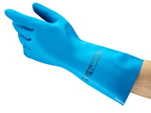 Ansell AlphaTec 37-501,Nitrylowe Rękawice Robocze,Odporne Na Chemikalia,Przetwórstwo Spożywcze,Rękawice Przemysłowe,Mechaniczne,Rękawice do sprzątania,Damskie I Męskie,Niebieskie,S (12 Par)