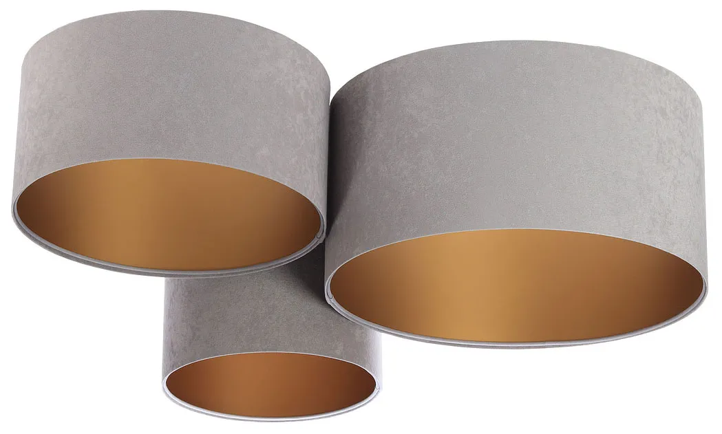 Szaro-złota okrągła plafoniada glamour R2-R88