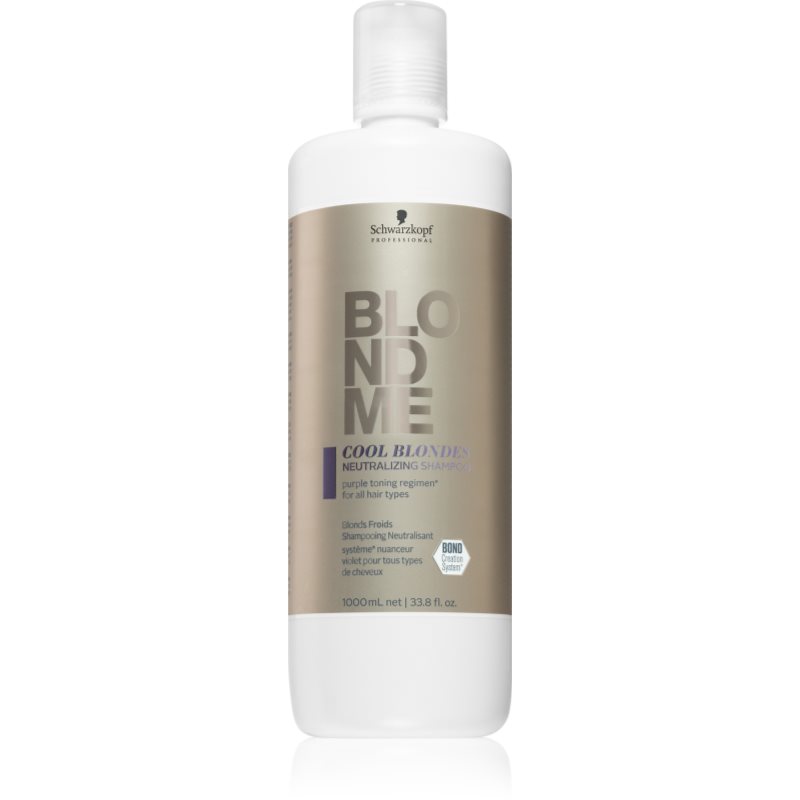 Schwarzkopf Professional Professional Blondme Cool Blondes szampon neutralizujący żółte odcienie do włosów blond i z balejażem 1000 ml