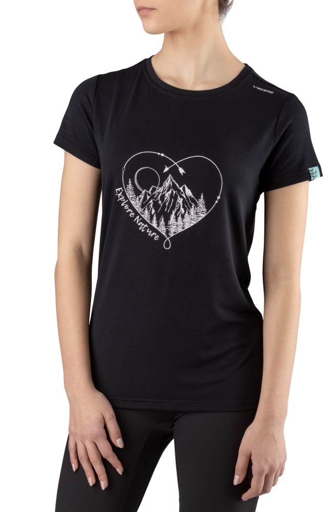 Koszulka damska bambusowa Viking Lenta T-shirt 09 czarny