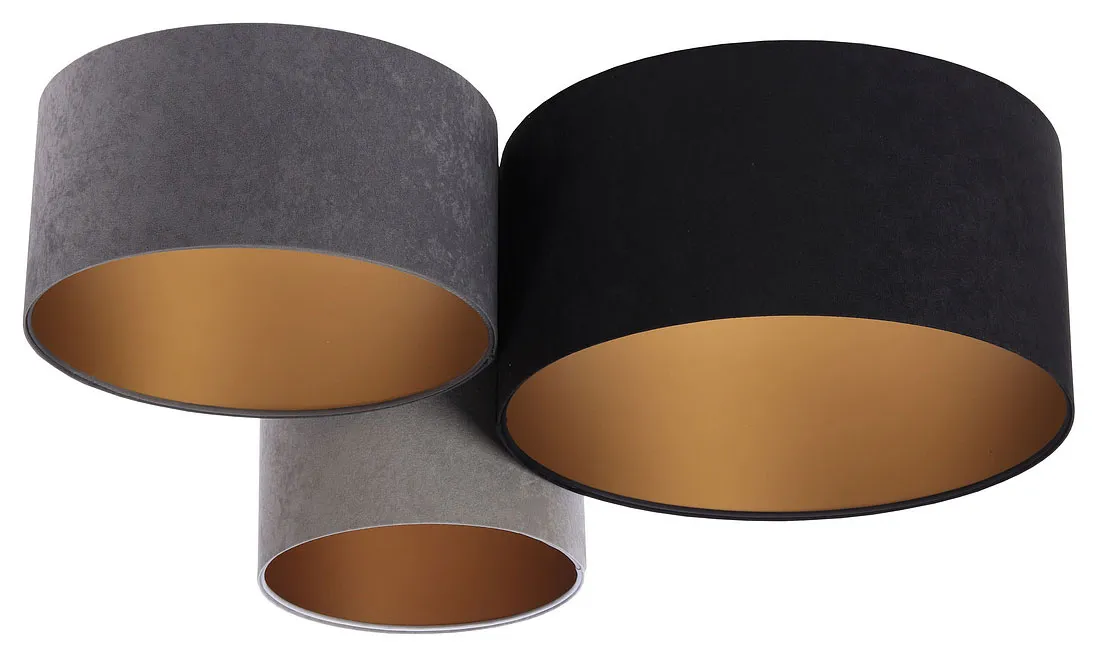 Trójkolorowa plafoniada ze złotym wnętrzem abażura M0-B72