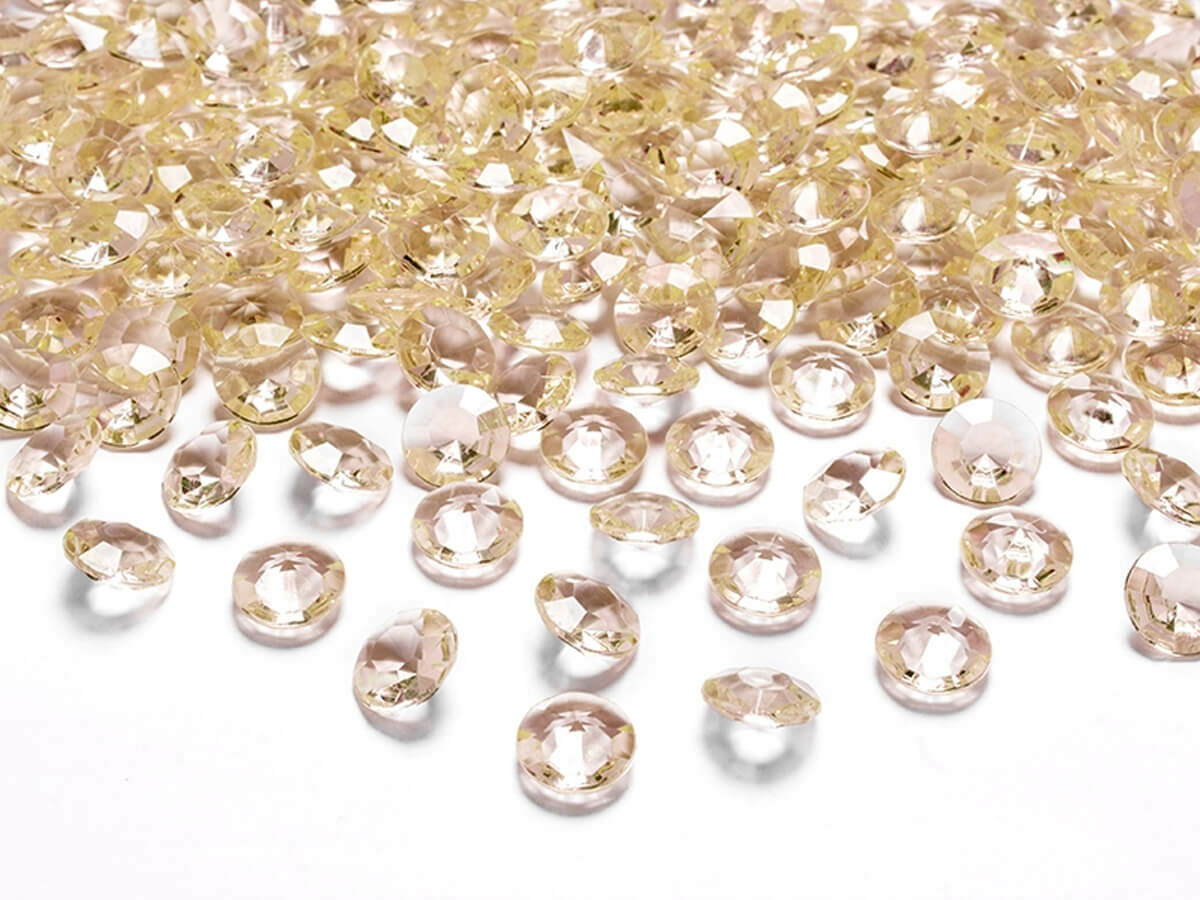 Diamentowe konfetti - złote - 12 mm - 100 szt.