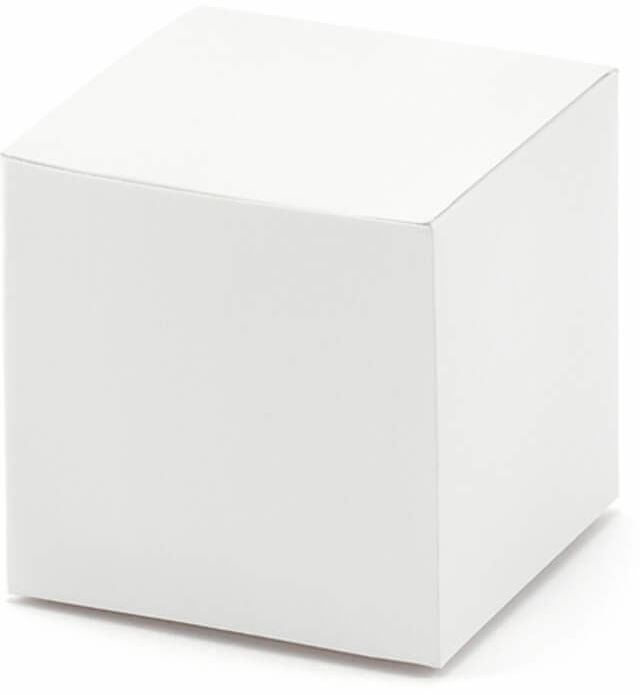 Pudełeczka kwadratowe dla gości białe - 10 szt.