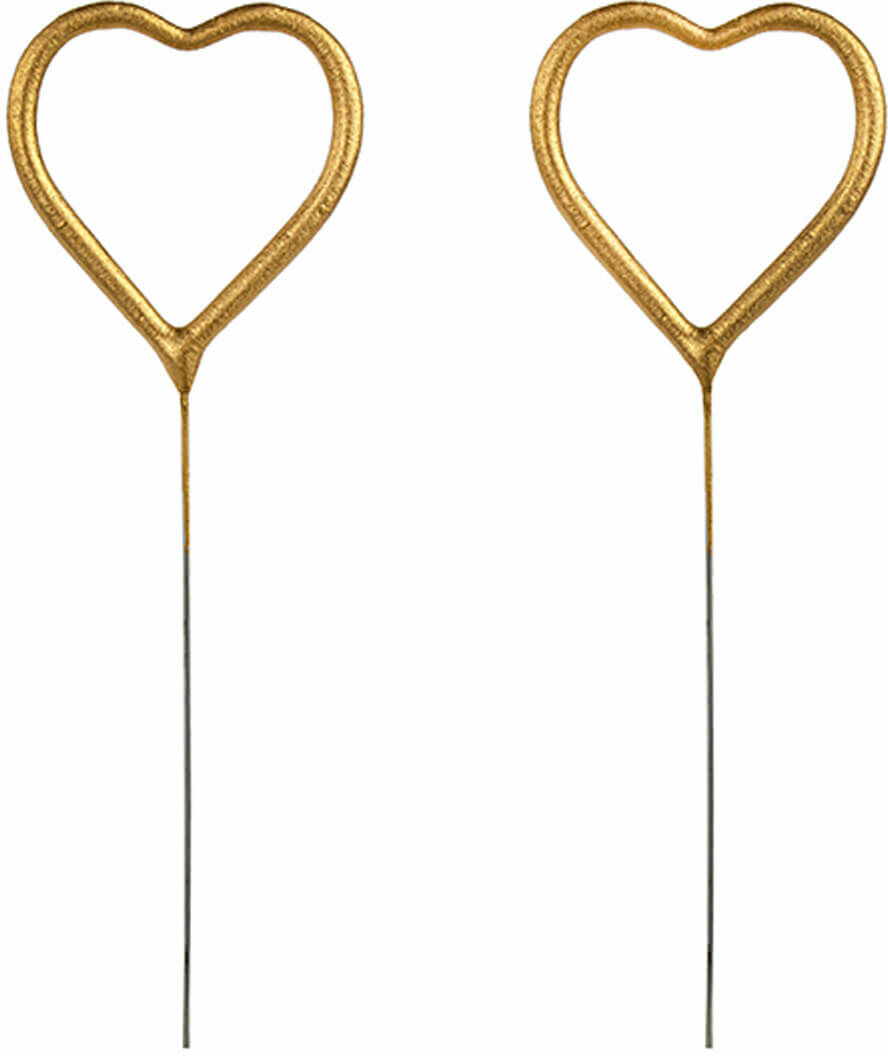 Zimne ognie serce złote - 16.5 cm - 2 szt.