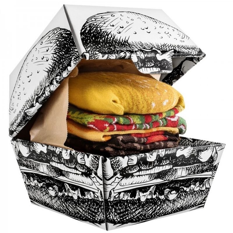 Skarpetki Męskie Kolorowe Skarpety Hamburger 2pary