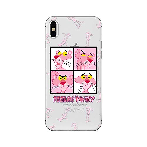 Oryginalne i oficjalnie licencjonowane etui Pink Panther na telefon komórkowy iPhone X, iPhone XS, różowy panter, pokrowiec, etui z tworzywa sztucznego TPU, chroni przed uderzeniami i zarysowaniami