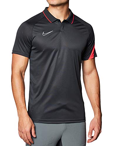 Nike Męska koszulka polo Academy Pro, antracytowa/Bright Crimson/(biała), 2XL