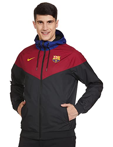 Nike Męska kurtka sportowa Fcb M Nsw Wr Wvn Aut czarny/szlachetny czerwony/czarny/(amarillo) (bez sponsora) S