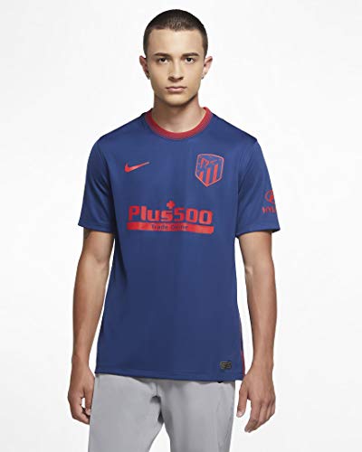 Nike Męski T-shirt Atm M Nk Brt Stad Jsy Ss Aw Coastal Blue/(Sport Red) (Full Sponsor) XS