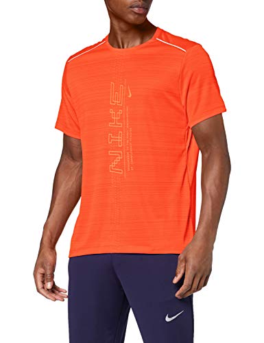 NIKE Nike M NK DRY MILER SS PO GX FF T-shirt męski, pomarańczowy/(magma orange), 2XL 193655276712