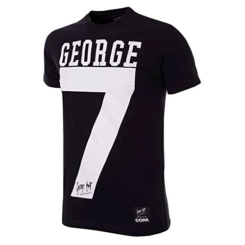 COPA COPA Męski T-shirt 'George Best Number 7' z okrągłym dekoltem Czarny S 6770