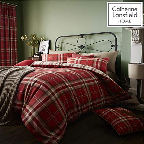 Cotton Catherine Lansfield kelso Rich King Duvet Set Red BDB3-3905-WKHQ-Red