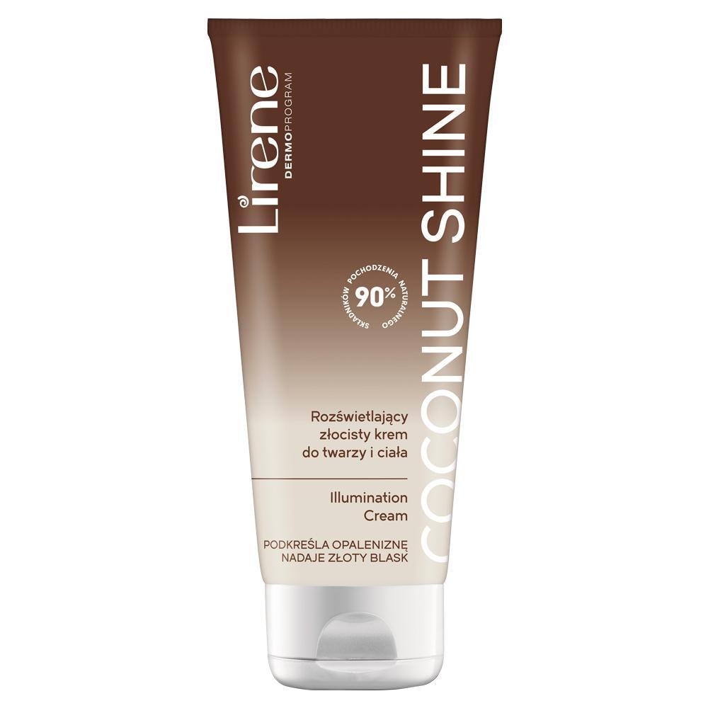 Lirene COCONUT SHINE Illumination Cream - Rozświetlający, złocisty krem do twarzy i ciała - 150 ml