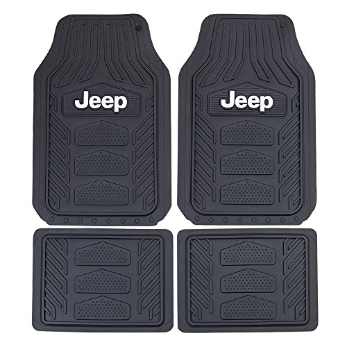 Plasticolor 001668R01 4 szt. JEEP Weather Pro zestaw wytrzymałych gumowych mat podłogowych, czarny