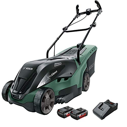 Bosch Powertools ! powertools UniversalRotak 36-560 cordless lawn mower 36Volt green black 2x Li-ion battery 2.0Ah