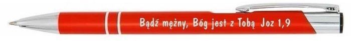 Bogulandia Długopis Bądź mężny, Bóg jest z Tobą... czerwony 5903268380646