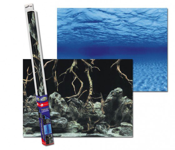 Aqua Nova Dwustronne tło do akwarium XL 150x60cm korzenie/woda