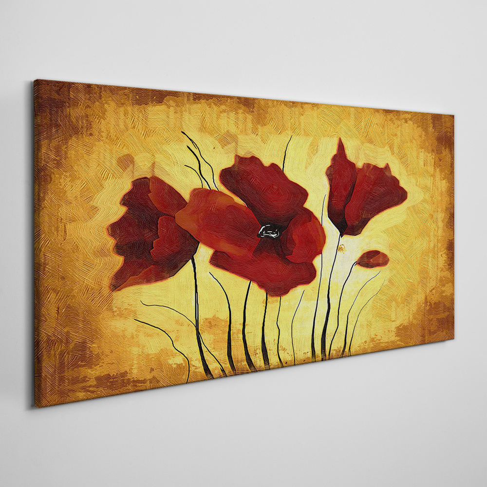 Obraz na Płótnie malarstwo kwiaty 100x50 cm