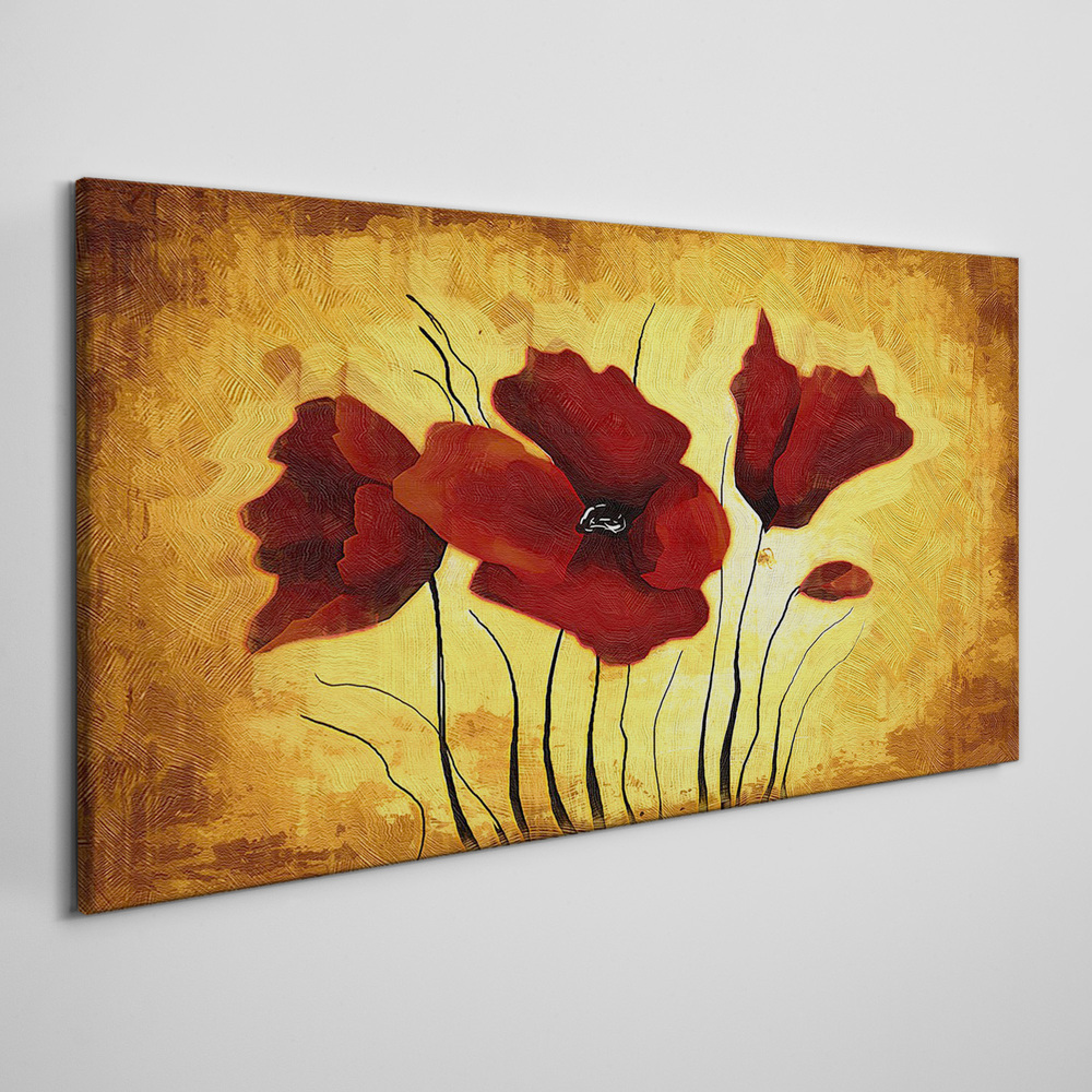 Obraz na Płótnie malarstwo kwiaty 120x60 cm