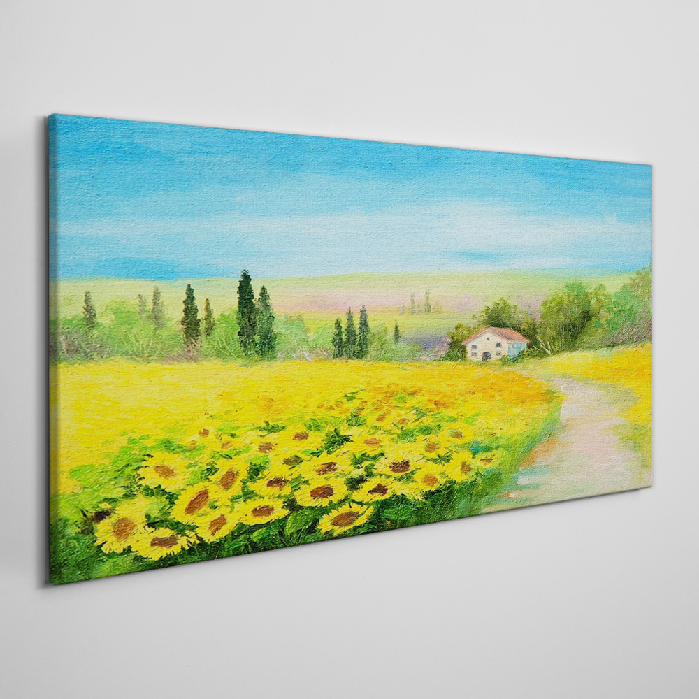 Obraz Canvas Łąka Słoneczniki Krajobraz 100x50cm