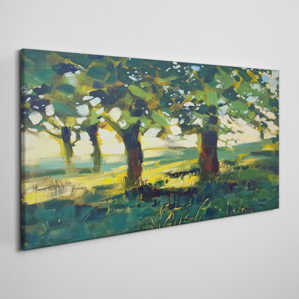 Obraz na Płótnie abstrakcja drzewa trawa 140x70cm