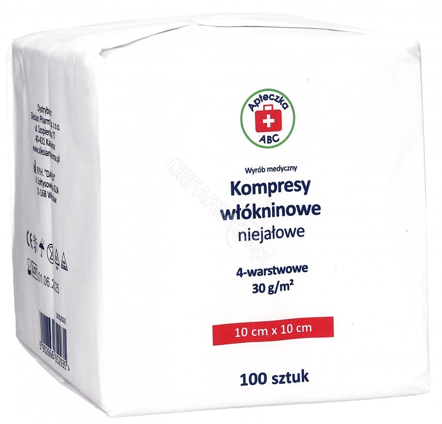 Dalpex Kompresy niejałowe z włókniny 4 warstwowe 10 x 10 cm x 100 szt |  OD 199 PLN!