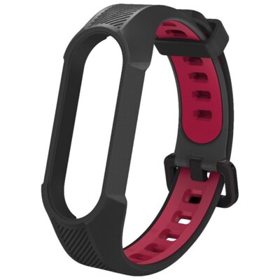 Tech-Protect Opaska do Mi Band 5/6 Armour Czarno / Czerwona