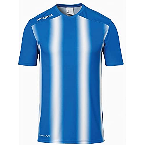 Uhlsport Strip 2.0 koszulka męska z krótkim rękawem, lazurowa niebieska/biała, XXL 100220523