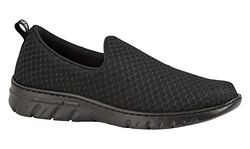 Dian Sneakersy robocze – ultralekkie, antybakteryjne, antypoślizgowe trenażer bezpieczeństwa, idealne dla szpitalów, opieki zdrowotnej, kuchni i sprzątania, Valencia-Plus czarne