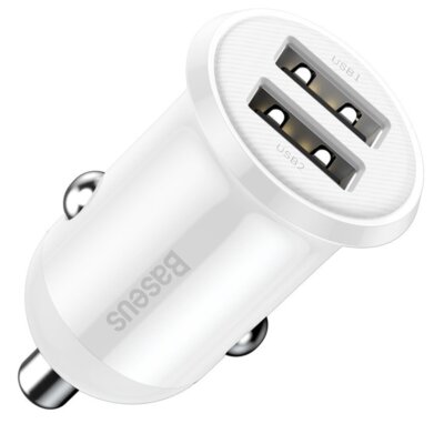 Baseus Baseus Grain Pro ładowarka samochodowa 2x USB 4,8 A biały (CCALLP-02) CCALLP-02